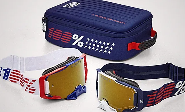 100% Armega Dual Patriot Pro Goggle Pack - Motocross Dirt Bike Offroad ATV