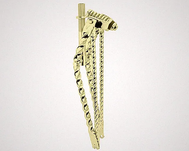 26" Lowrider Straight Square Twisted Spring Fork 1" Threaded Gold Steel Bicycle.