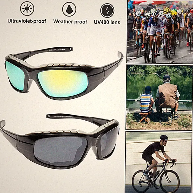 2PCS UV400 Riding Bike Goggles Cycling Glasses Outdoor Sports Bicycle Sunglasses