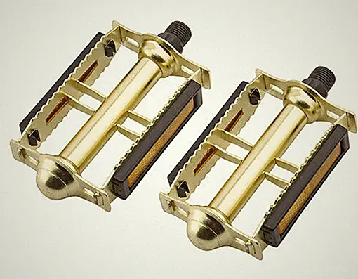 BICYCLE STEEL PEDALS 616 CHROME COMPATIBLE WITH 9/16 GOLD
