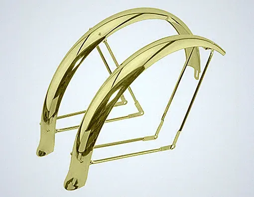 Bike 26 Flared Adjustable Balloon Fender Set Gold. bike part ,bicycle parts.