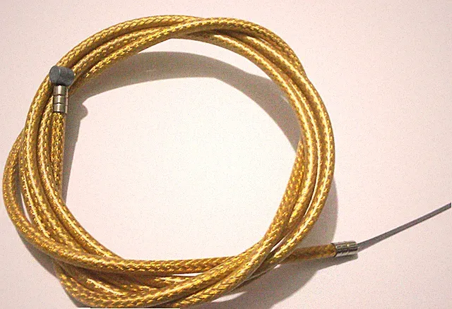 BIKE BICYCLE 1 Brake Housing 60" + 1 CABLE 68" Braided Gold + 2 FREE CAPS