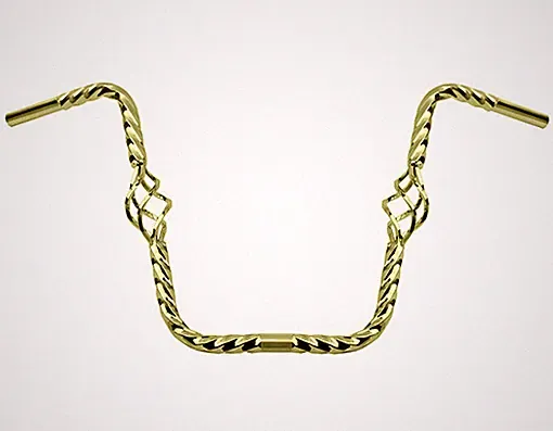 Bike Cage Twisted Handlebar 16 25.4mm Gold. Bike parts,Bicycle parts.