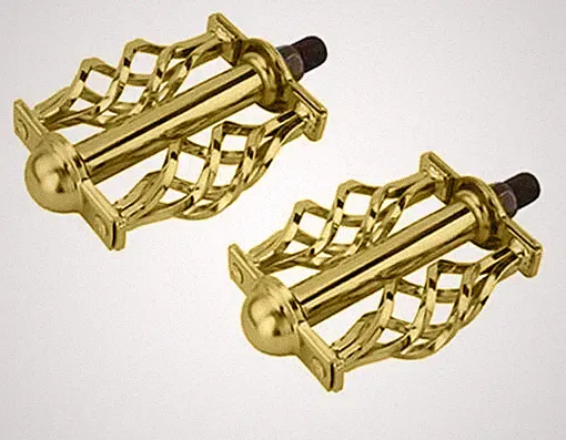 Bike Twisted Pedals W/Cage Classic C514 1/2 Gold. Bike parts,Bicycle parts.