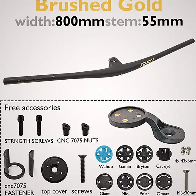 Carbon Mountain Bicycle Integrated Handlebar Stem with Bike Computer Mount