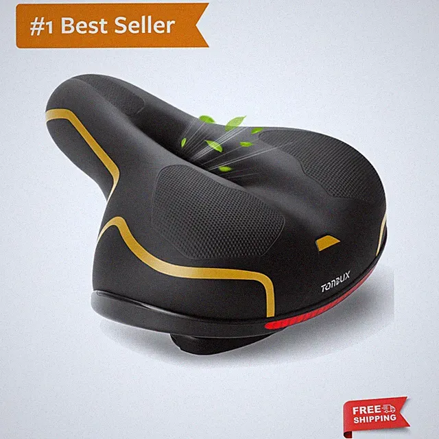 Comfortable Memory Foam Bike Seat with Dual Shock Absorbers - Waterproof Design