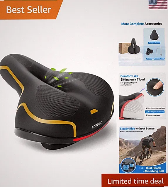 Ergonomic Bicycle Seat for Men & Women - Ideal for Commuters and Mountain Bikers