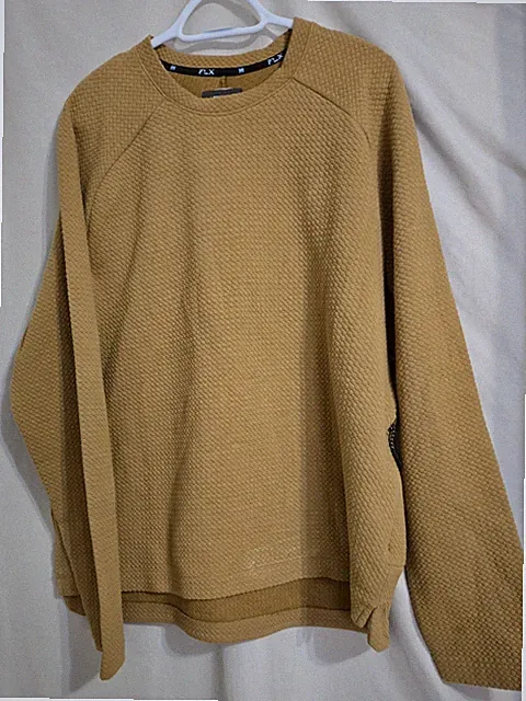 FLX Urban Commuter Waffle Pullover In Mustard Gold Size XL Kohls Exclusive