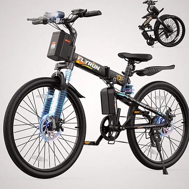 FLYRUN Folding Electric Bike 750W Brushless Motor 48V 374.4Wh Removable Battery