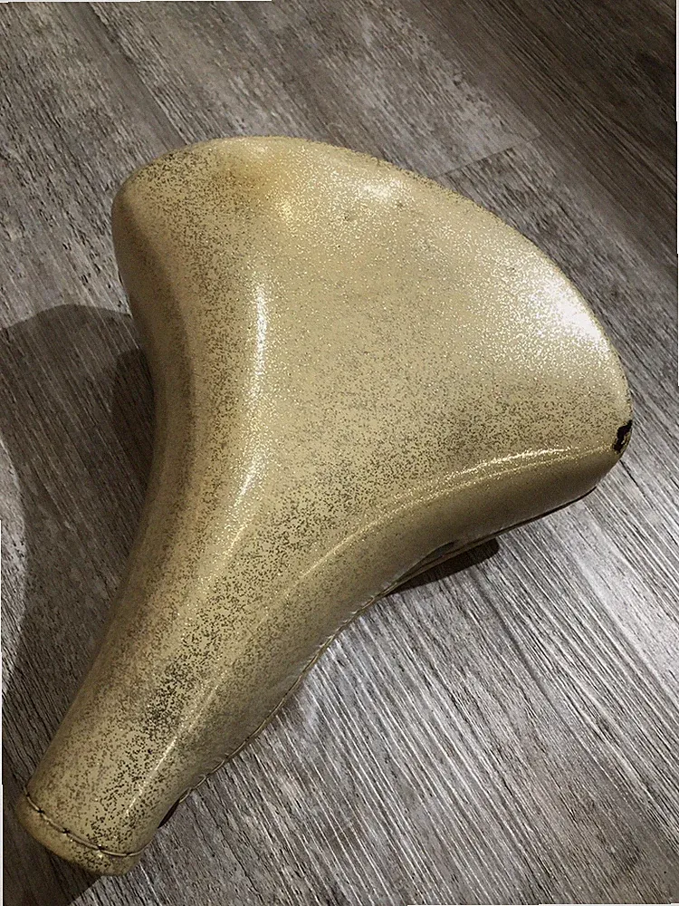 Glitter Gold Touring Cruiser Bicycle Saddle Vintage 60's Pre-Owned