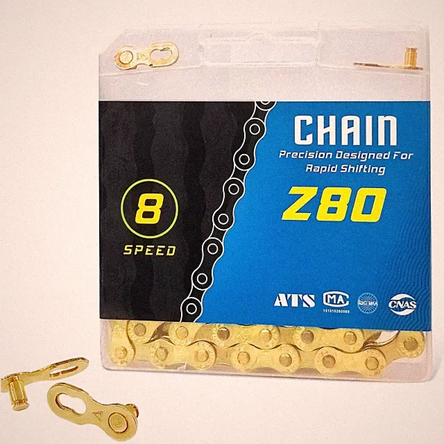Gold 6/7/8 Speed Bike Chain, 1/2x3/32 Inch, 116 Links, Alloy Steel, Triple St...