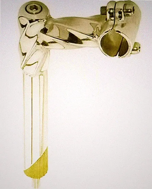 GOLD TWISTED LOWRIDER BICYCLE STEM GOOSENECK 22.2MM BEACH CRUISER CHOPPER
