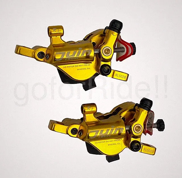 JUIN R1 Cable Hybrid Hydraulic Road/CX Bike Disc Brake set + 160mm rotor Gold