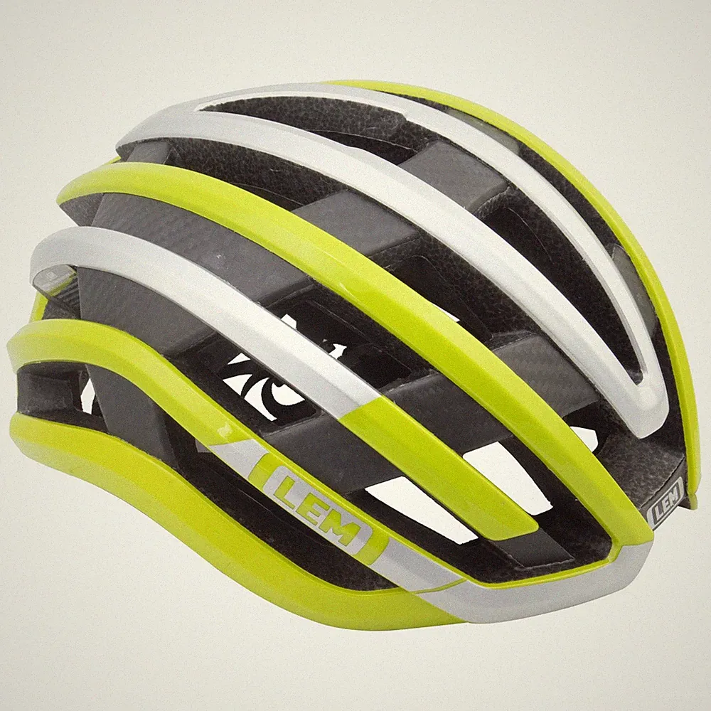 LEM MotiveAir Bike Helmet – Carbon Fiber+Flo Yellow – Lightweight Cycling Helmet
