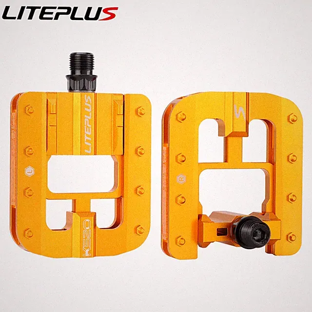 LITEPLUS Folding Bicycle Pedals Aluminum Alloy Anti-Slip Platform Reflector