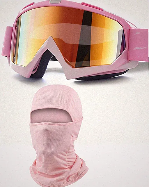 Motorcycle Goggles with Balaclava for Women Dirt Bike & Ski Safety Glasses