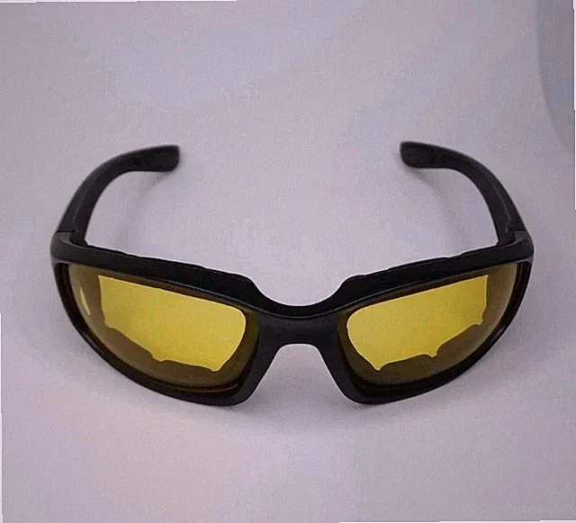 Motorcycle Riding Cycling Goggles Glasses Tinted Lenses Black Plastic Frame