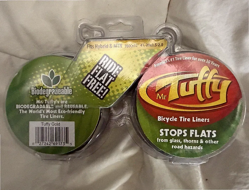 Mr. Tuffy Gold Bicycle Tire Liners for Hybrid & Mountain Bike 700c 2-Pack