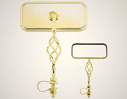 NEW! Lowrider Bicycle Gold Rectangle Bike Mirror With Twisted Cage In Many Color
