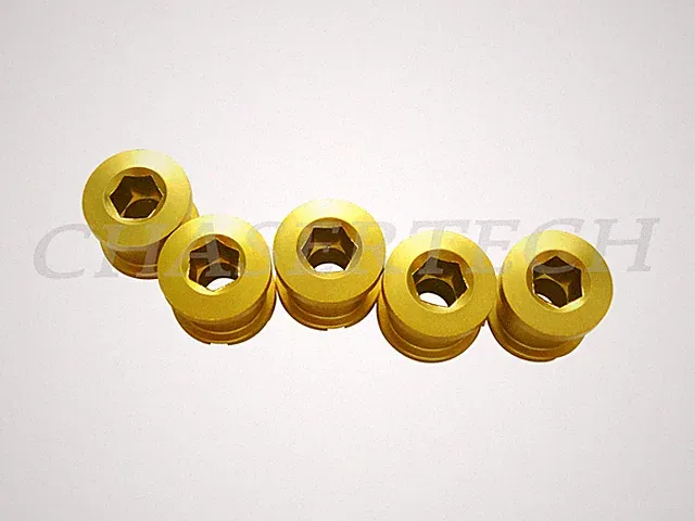 New MTB Road Bike Alloy 7075 Double Speed 8.5mm Chain Ring Bolt Nut Set Gold