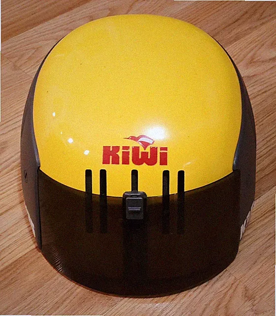 New Vintage NOS Bertone Design Kiwi K35 Bike Helmet Yellow Large Swiss Made NIB