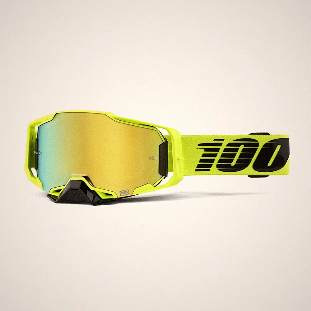 Nuclear Citrus Mirror Gold Lens Sports Goggles For Motocross And Mountain Biking