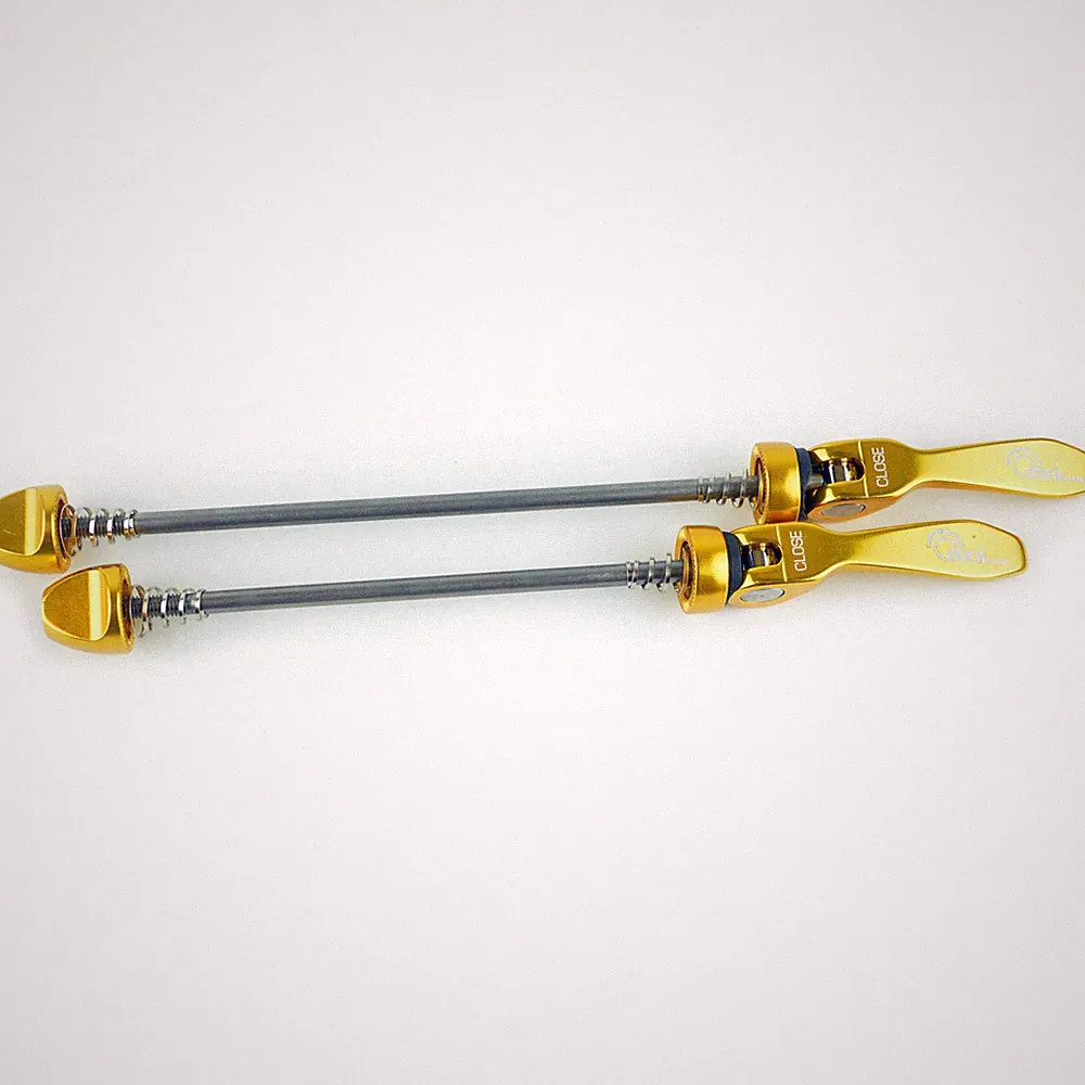 OMNI Racer Quick Release Road Mountain Bicycle Wheel Skewers Stainless: GOLD