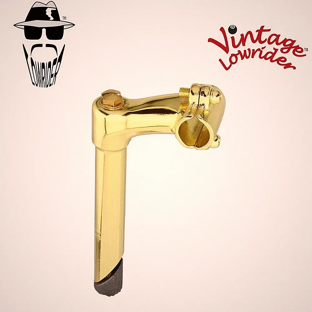 ORIGINAL 2-SCREW Gooseneck Lowrider Bicycle 22.2mm Stem Bike Gold Lowrider Bike