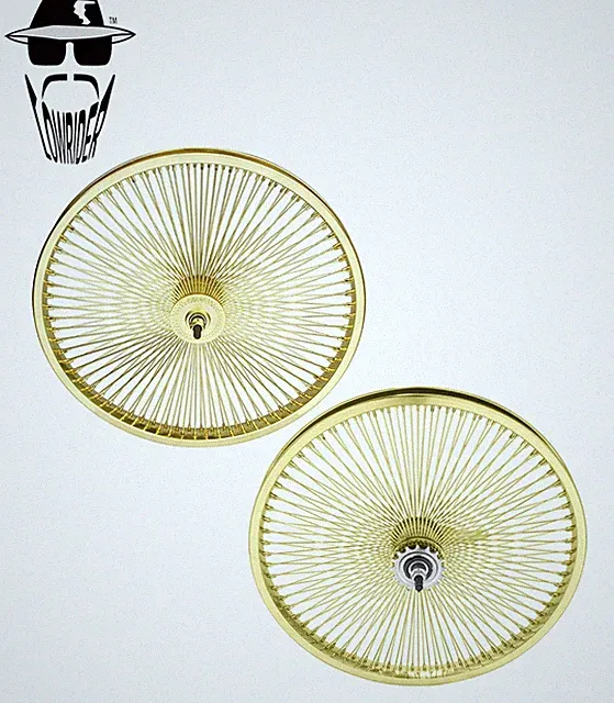ORIGINAL LOWRIDER 20" Gold Front & Coaster Dayton Bicycle Wheel Set 144 Spokes.