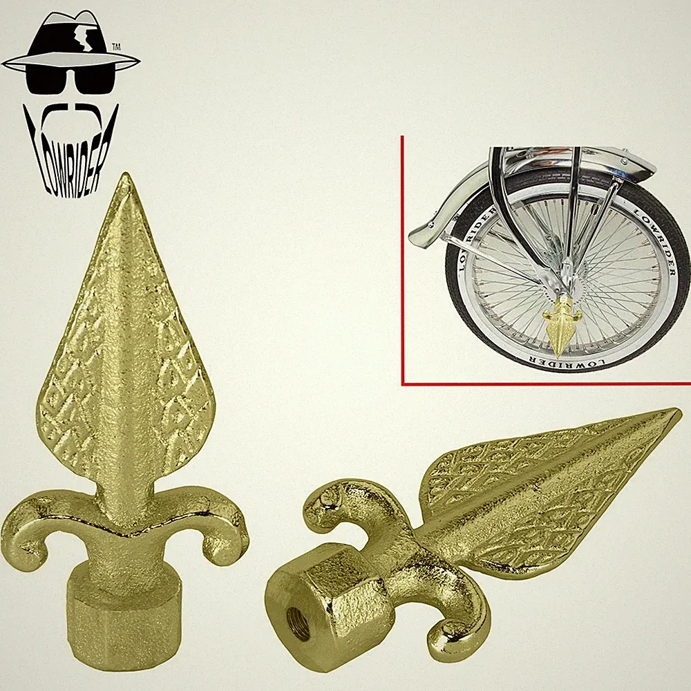 ORIGINAL LOWRIDER Bicycle Arrow Pegs 5" Gold Steel 3/8 Axle 26T Bike Pegs Pair