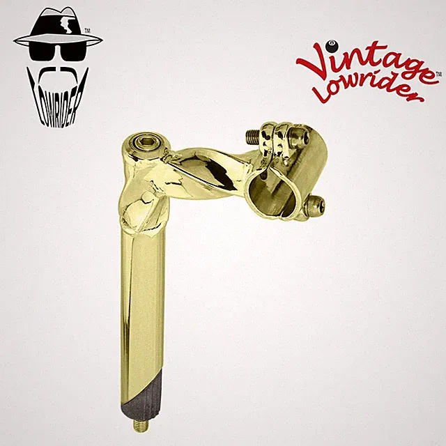 Original Lowrider Bicycle Bike Square Twisted 2-Screw 22.2mm Stem Gold​