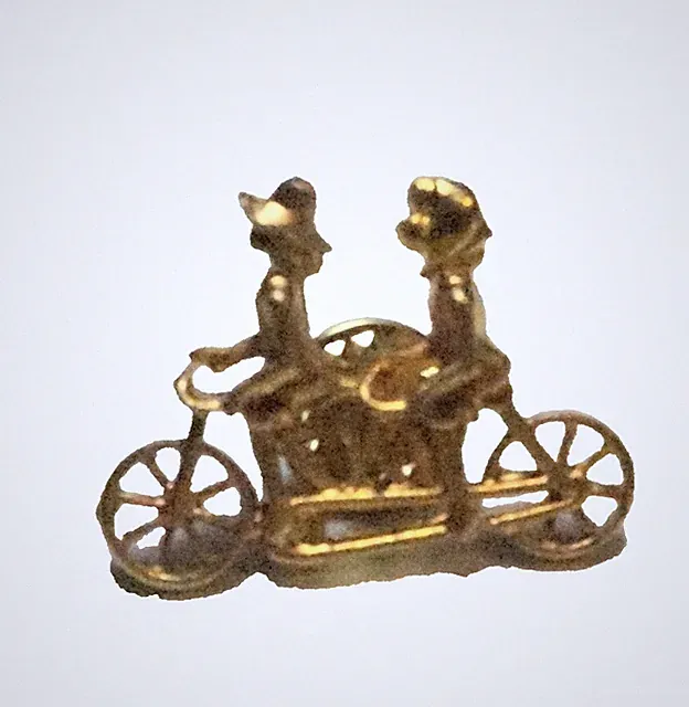 Sarah Coventry Tandem Bicycle Gold Tone Pin Brooch