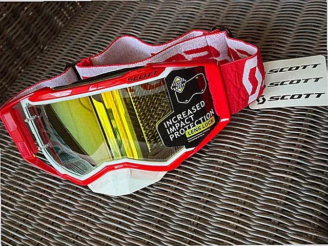 Scott Prospect Motocross Goggles Red Chrome Lens MX ATV UTV Dirt Bike Retro