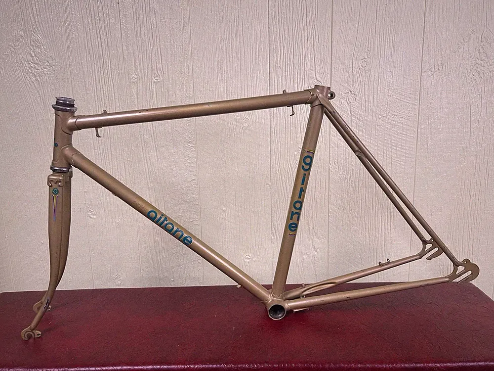 Vintage GITANE RACING TOURING BICYCLE FRAME & Forks Stamped B M 72 Gold Parts