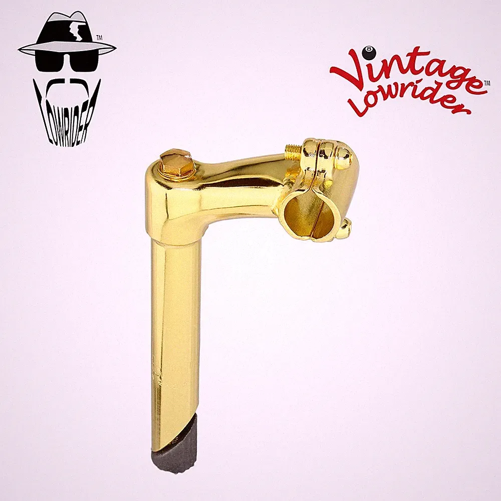 Vintage Lowrider 2-SCREW Gooseneck Lowrider Bicycle 22.2mm Stem Bike Gold
