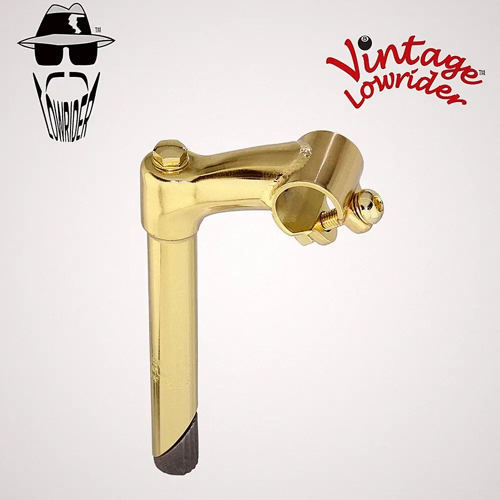 Vtg Lowrider 2-SCREW Gooseneck Lowrider Bicycle 22.2mm Stem Bike Gold